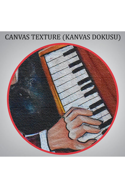DB HG Piyano Çalan Sürreal Adam Duvar Tablosu-3599