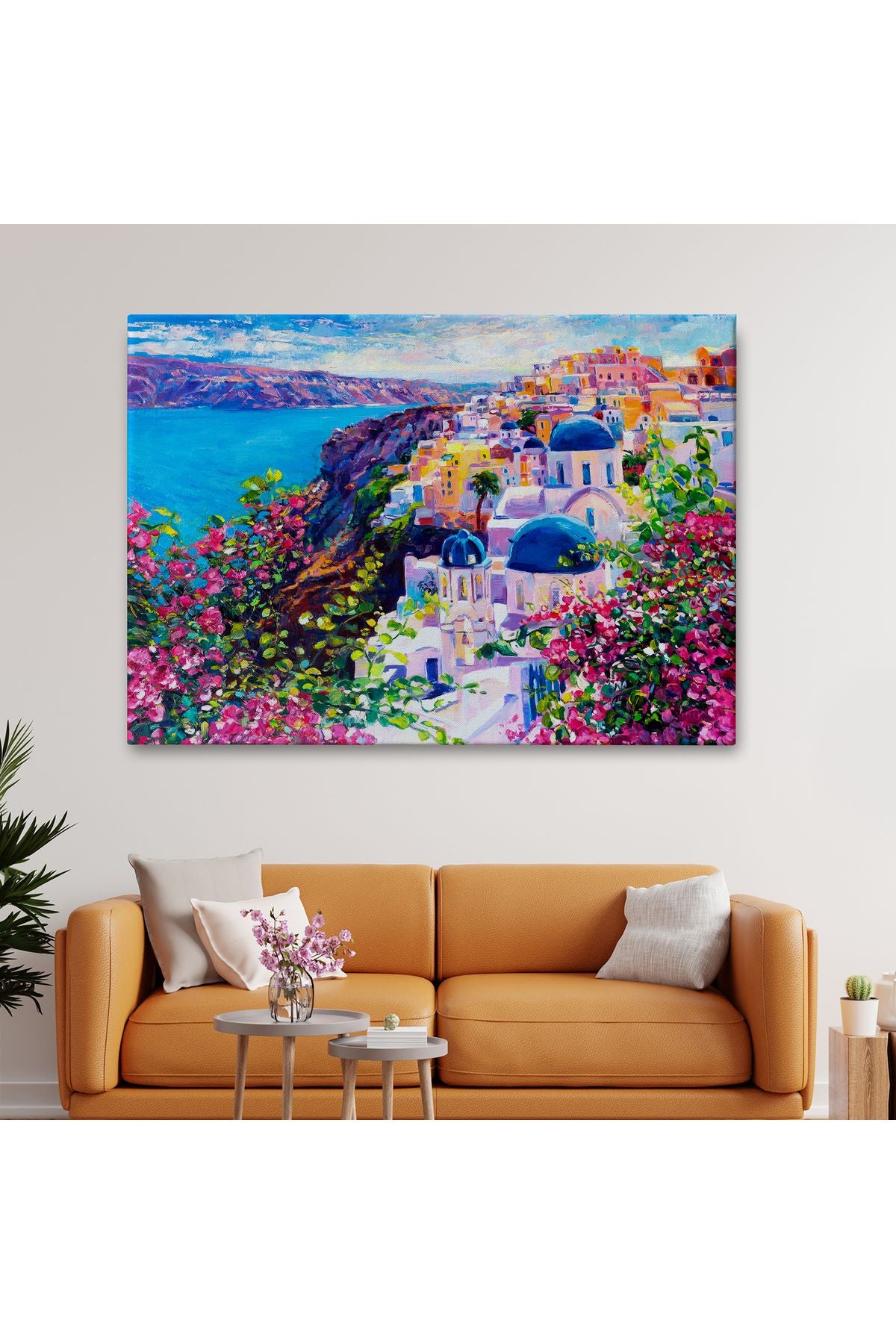 Santorini Yunanistan Güzel Bir Kızın Kavramsal Soyut Resmi-3754