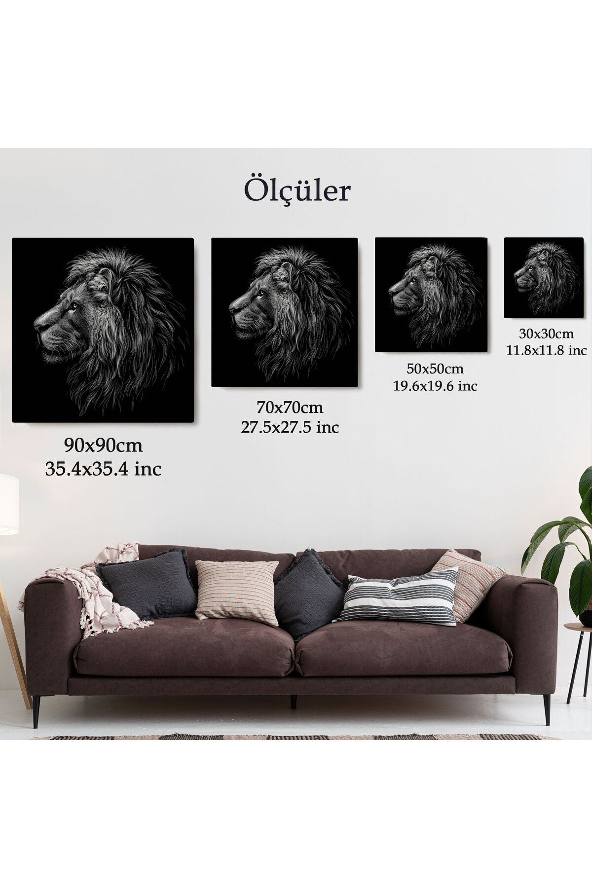 Erkek Aslan Dekoratif Kanvas Tablo-5816