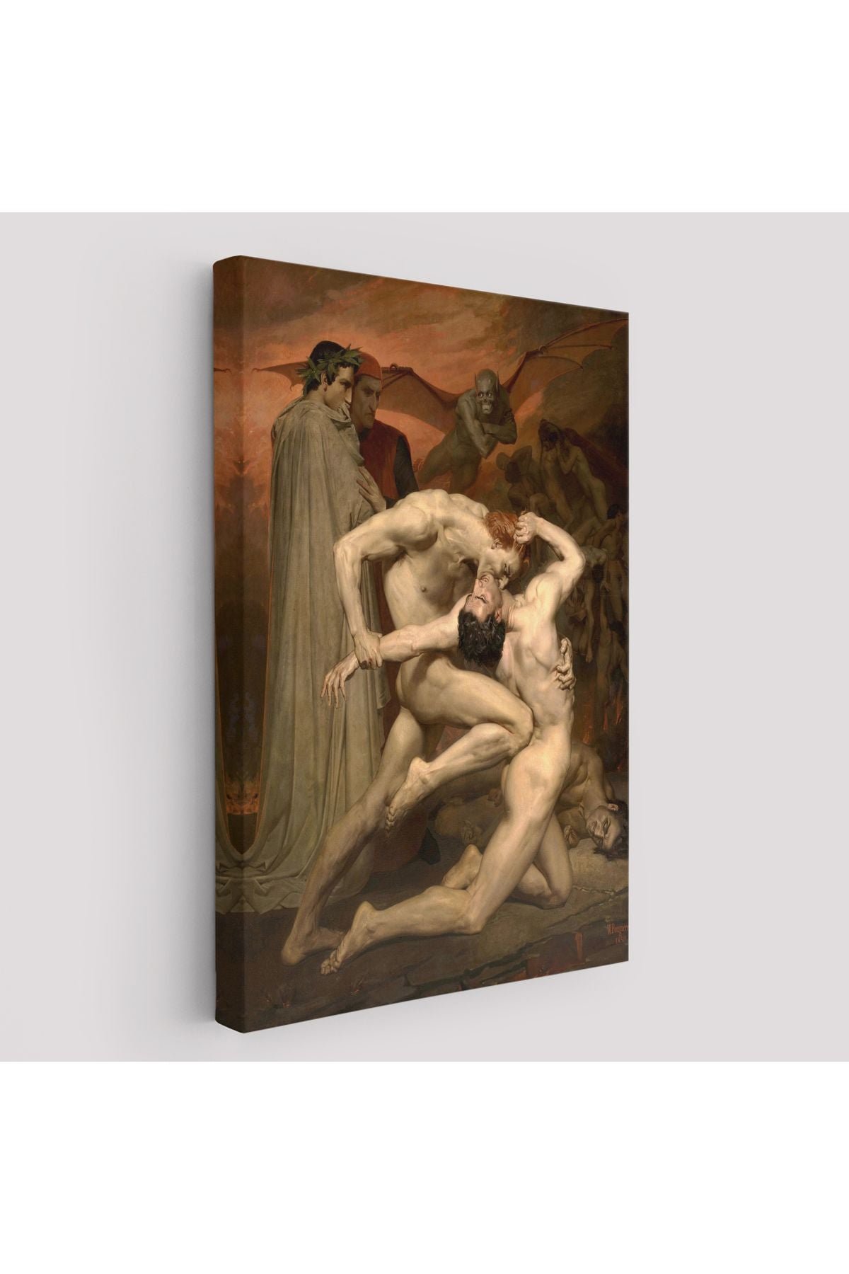 Dante ve Virgil Cehennemde William Adolphe Bouguereau Klasik Kanvas Tablo-5265
