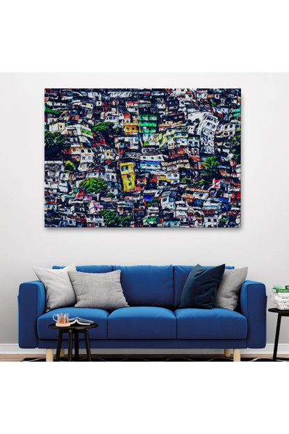 Kalabalık Şehir Manzarası Duvar Tablosu-1228