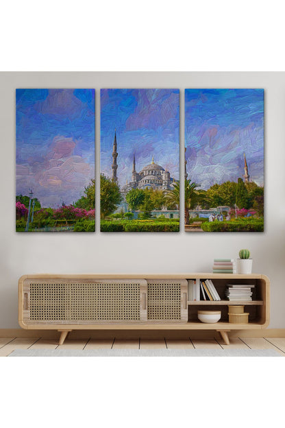 Sultan Ahmet Camii Yağlıboya Görünüm Kanvas Duvar Tablosu-3692