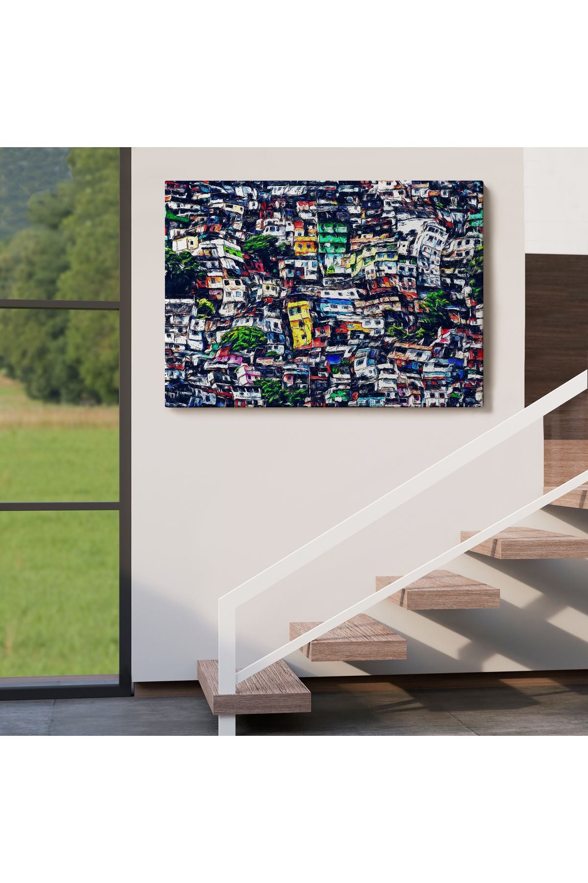 Kalabalık Şehir Manzarası Duvar Tablosu-1228