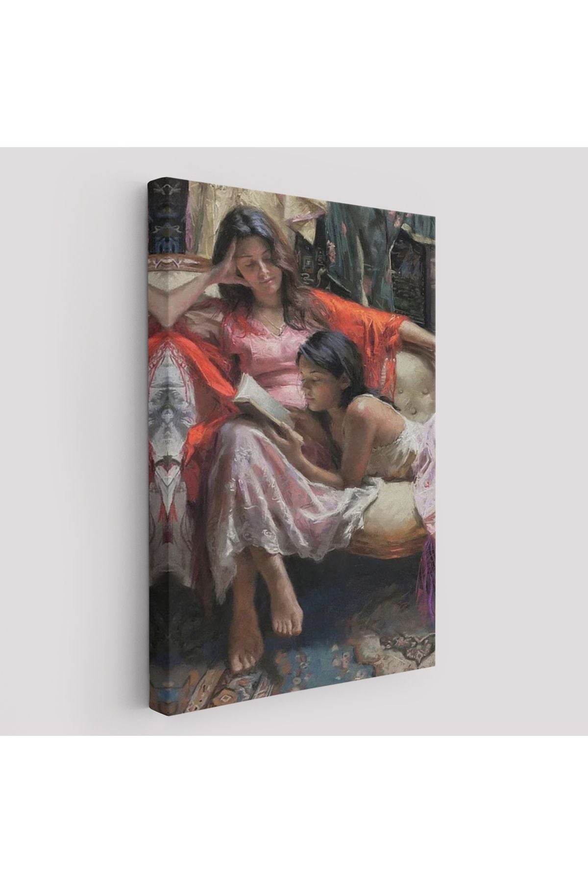 Anne ve Kızı Ortaçağ Tablosu-6040