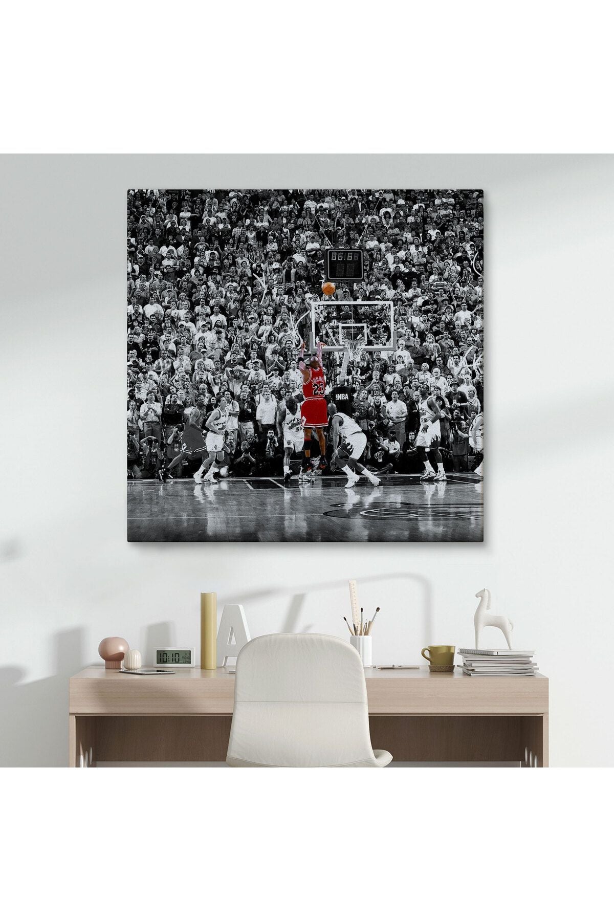 Michael Jordan Üçlük Şutu Kanvas Tablo-5171