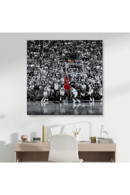 Michael Jordan Üçlük Şutu Kanvas Tablo-5171