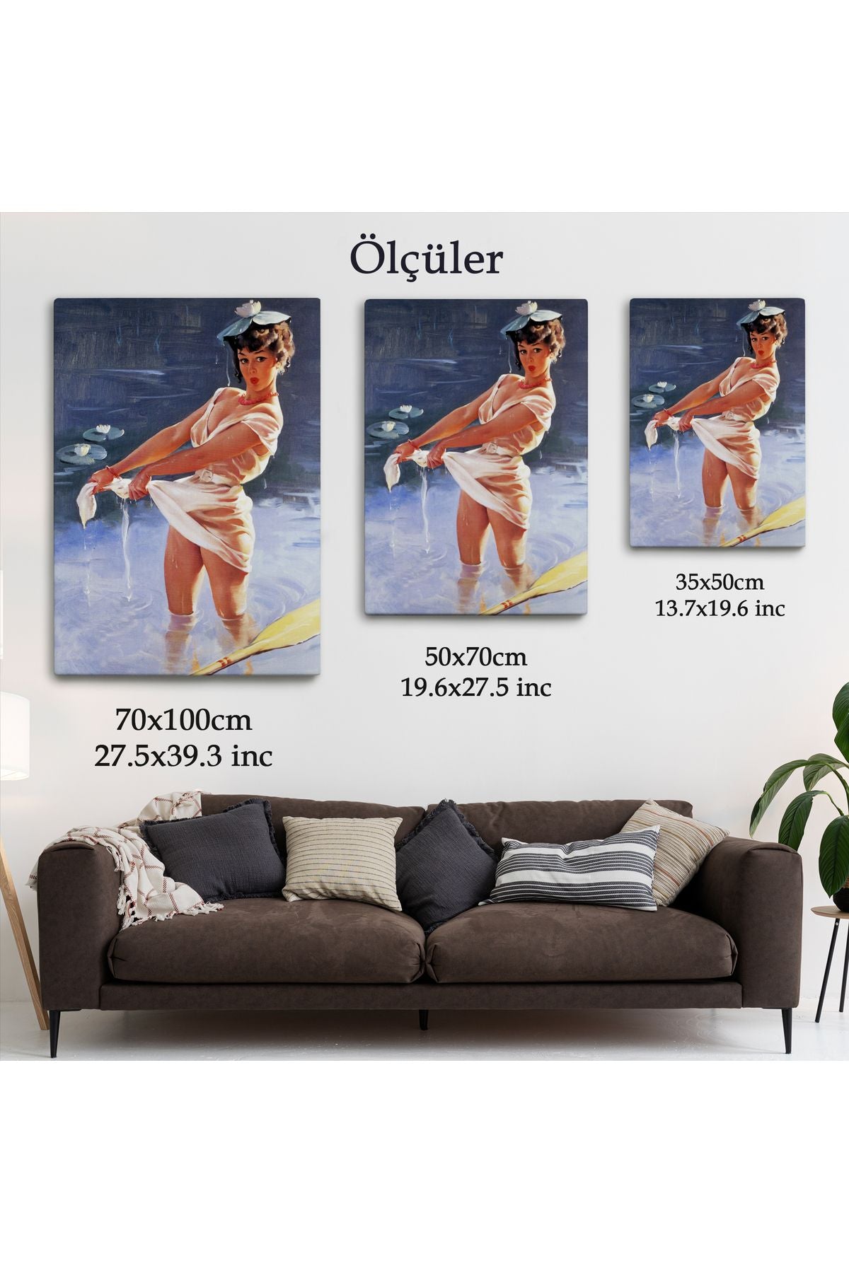 Göldeki İslanmış Sexi Kadın Duvar Tablosu-6455