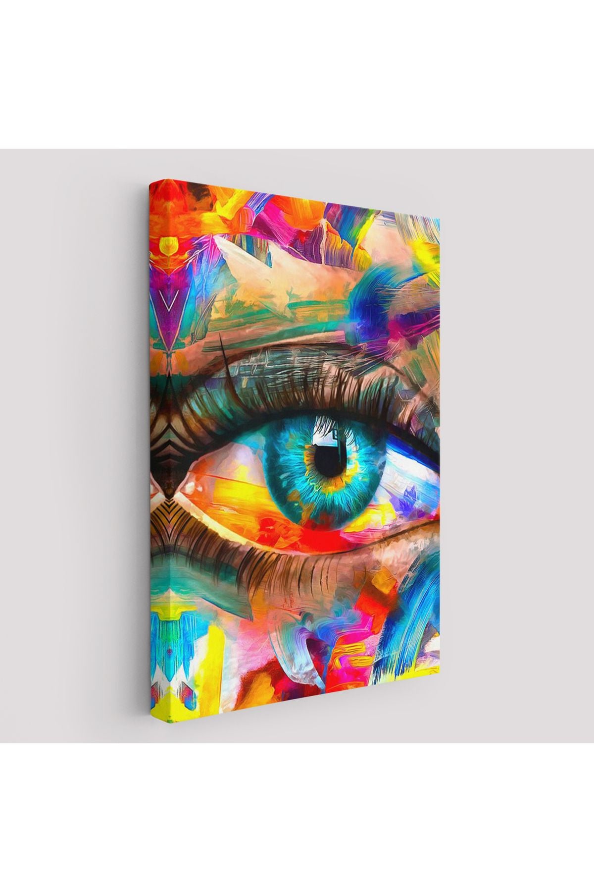 Renkli Yağlıboya Görünümlü Göz Tablosu-6329