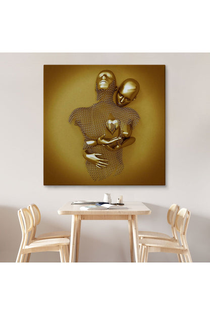 Romantik Beden, Aşk Sanatı, Altın Duvar Dekoru, 3D Efektli Altın İnsan-5366