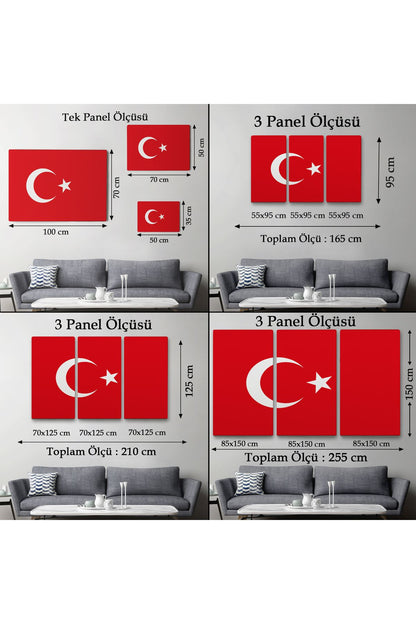 Türk Bayrağı Dekoratif Kanvas Duvar Tablosu-3668