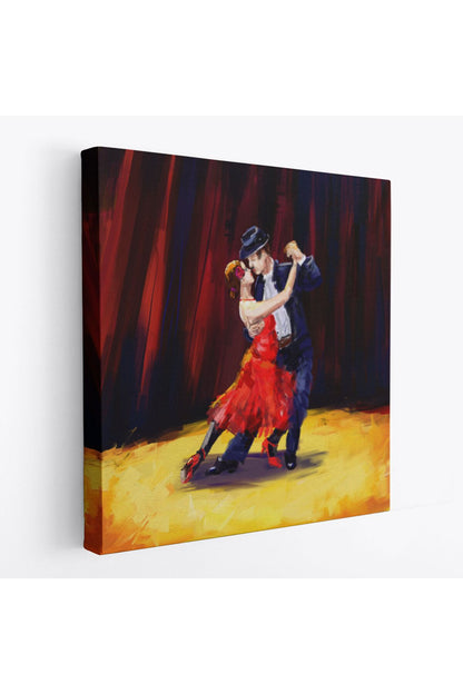 trndry seri001 Tango Danscıları Yağlıboya Görünüm Dekoratif Kanvas Duvar Tablosu-5846