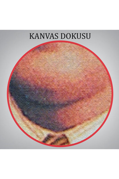 Atatürk Portre Tablosu Mustafa Kemal Atatürk Dikdörtgen Dekoratif Kanvas Tablo-CS-69