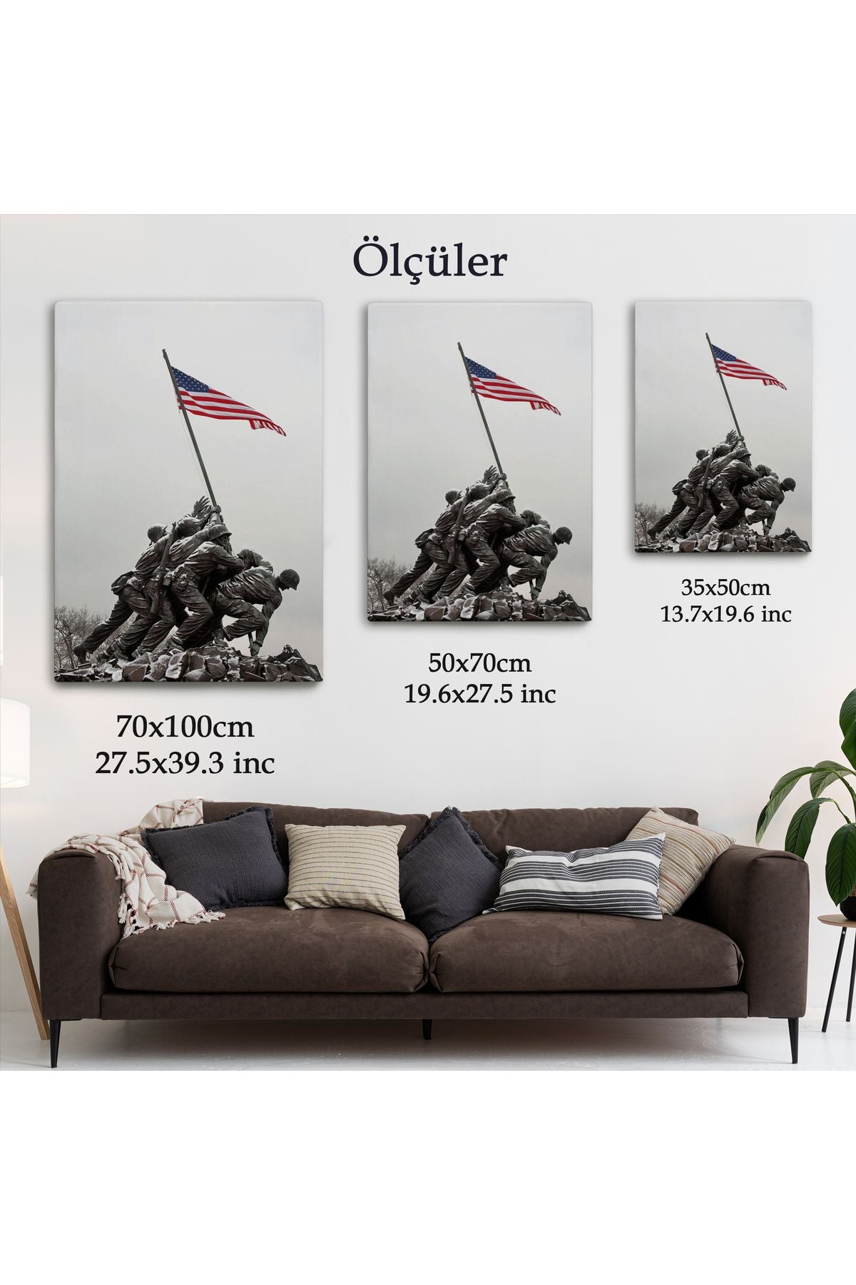 Amerika Bayrağı Diken Askerler Dekoratif Duvar Tablosu-6228