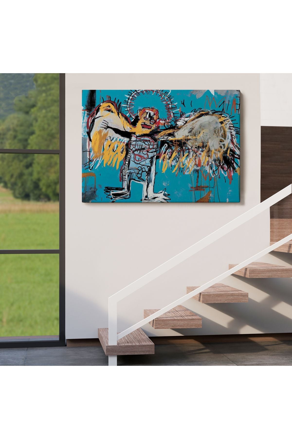 Jean Michel Basquiat'ın Düşmüş Melek Eseri Kanvas Tablo-5000