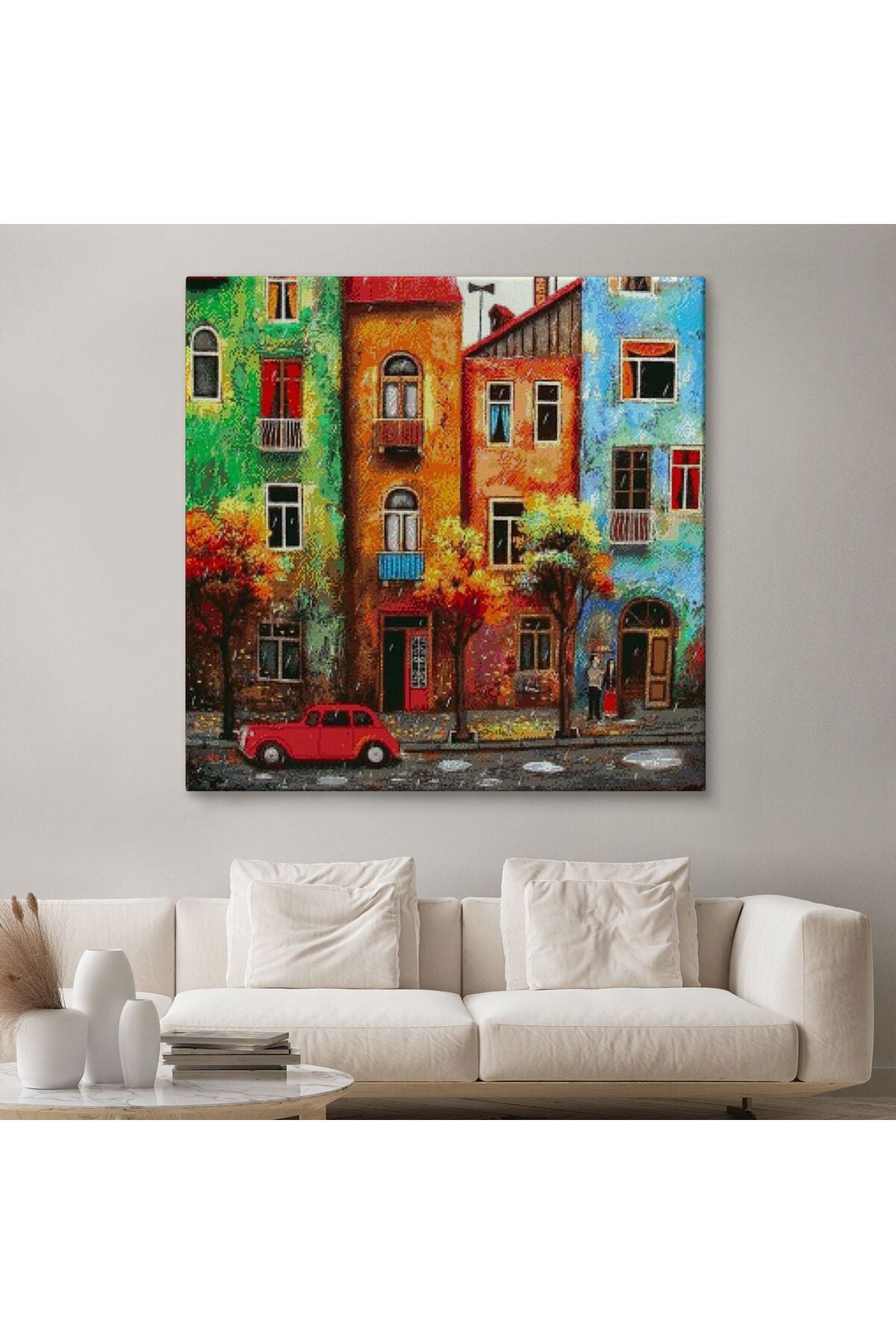 Renkli Hollanda Evleri Kanvas Tablo-5865
