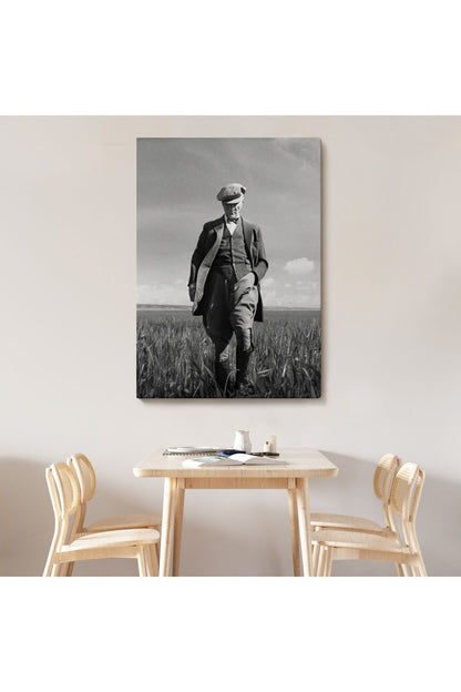 Atatürk Portre Tablosu Mustafa Kemal Atatürk Dikdörtgen Dekoratif Kanvas Tablo-FC-127