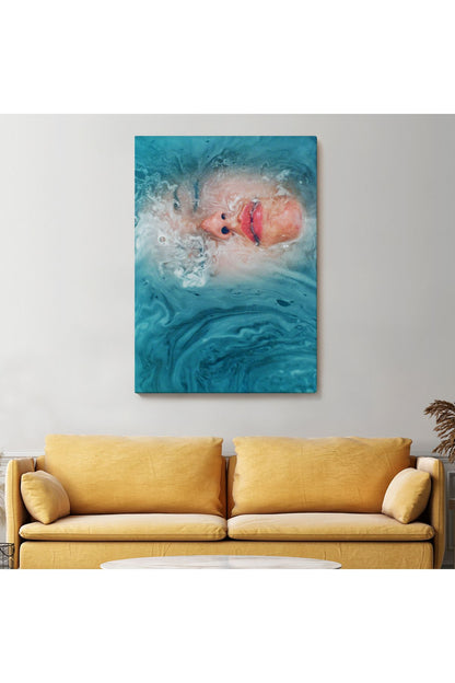Su Altındaki Kadın Dekoratif Duvar Tablosu-6202