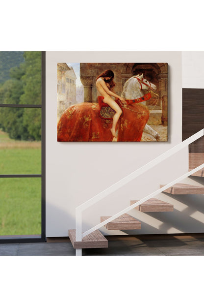 Lady Godiva Tablosu - At Üstünde Çıplak Kadın-6583