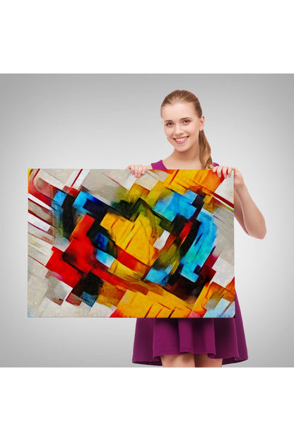 Picasso Tarzında Soyut Yağlıboya Görünüm Dekoratif Kanvas Duvar Tablosu-3519