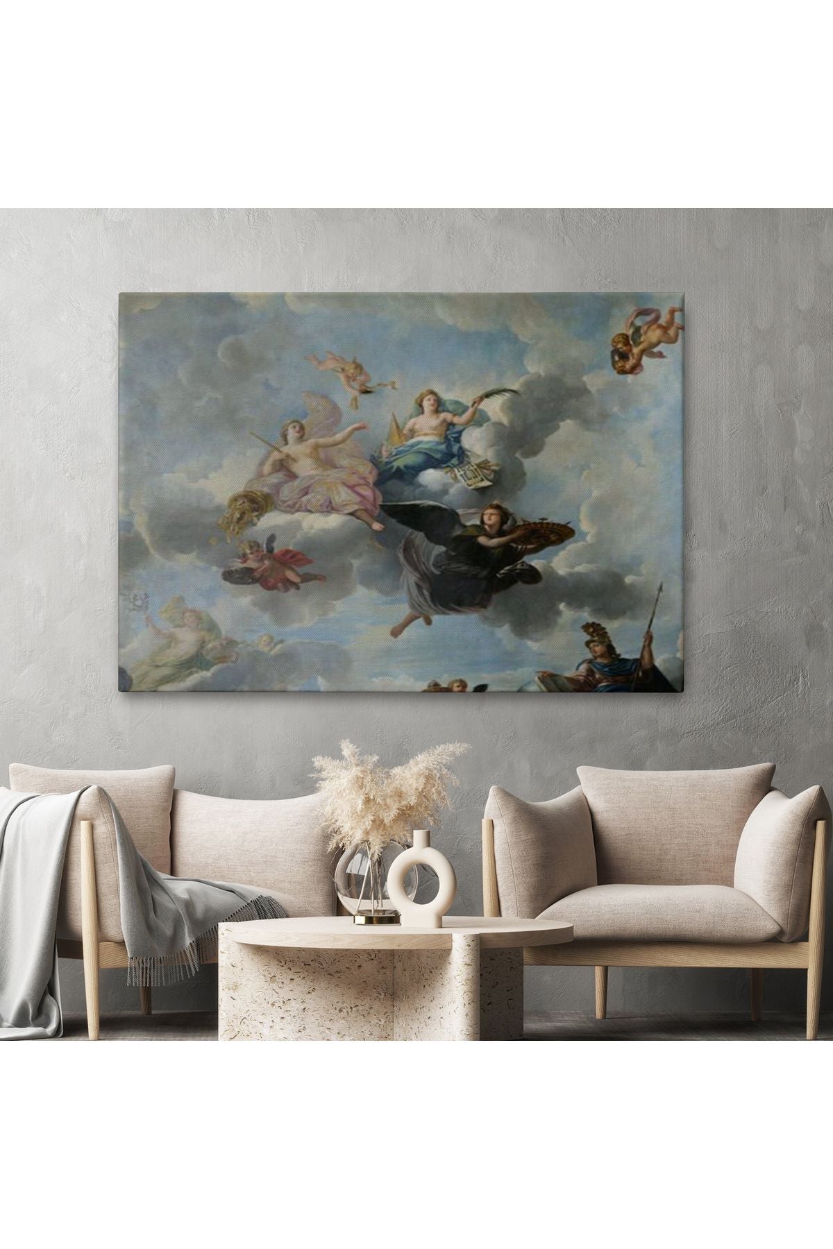 Bulutlaların Üzerindeki Melekler Rönesans Tablosu - Antoine Hoarse Zenith-6582