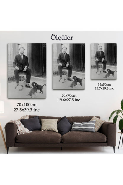 Atatürk Portre Tablosu Mustafa Kemal Atatürk Dikdörtgen Dekoratif Kanvas Tablo-CE-55