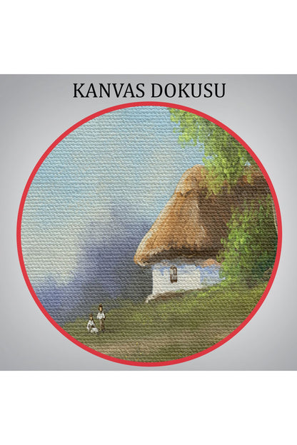 Özel Tasarım, Dekortif  BaskıUkrayna Köy Manzarası Yağlıboya Görünüm Dekoratif Tablo-3712