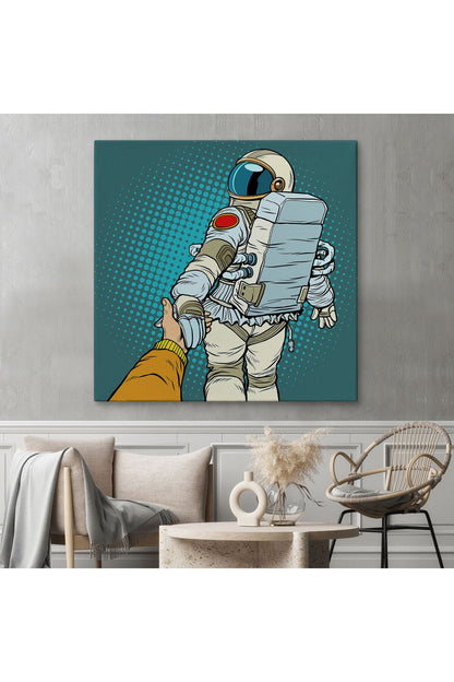 Özel Tasarım, Dekortif BaskıUzaya Giden Astronot Kanvas Tablo-5073