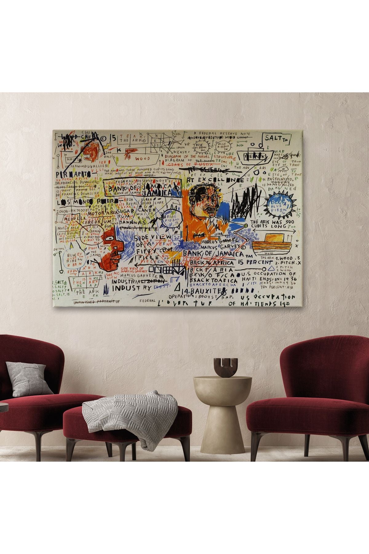 Jean Michel Basquiat'in 50 cent Piece İsimli Eseri Kanvas Tablo-5017