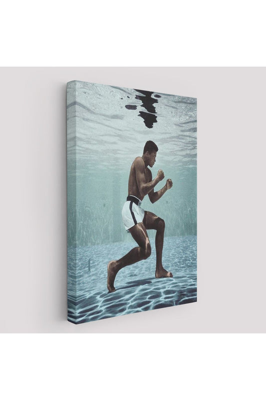 Su Altında Antreman Yapan Boksor Muhammet Ali Duvar Tablosu-6234