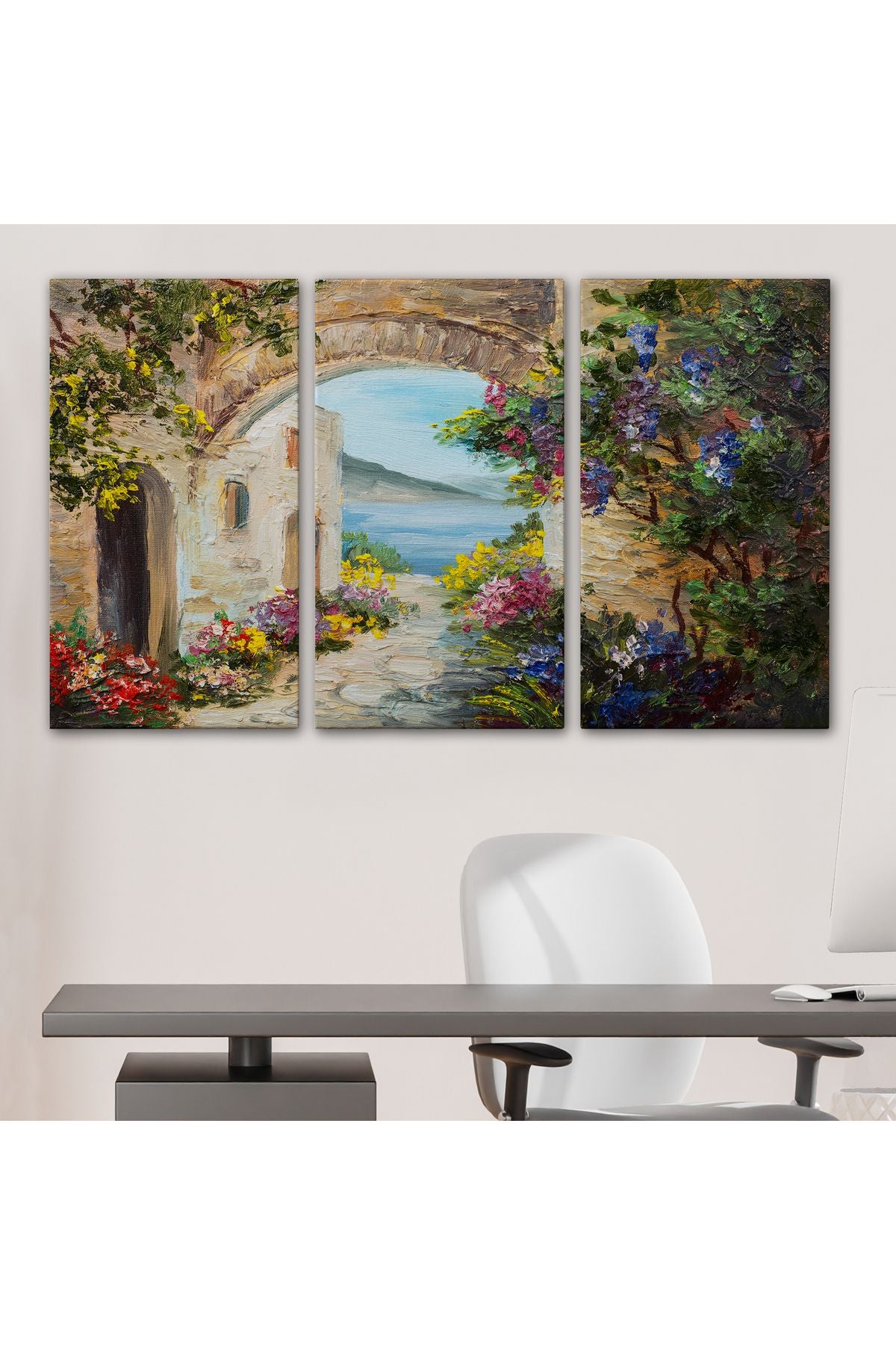 Yaz Manzarası Yağlıboya Görünüm Dekoratif Kanvas Duvar Tablosu-3476