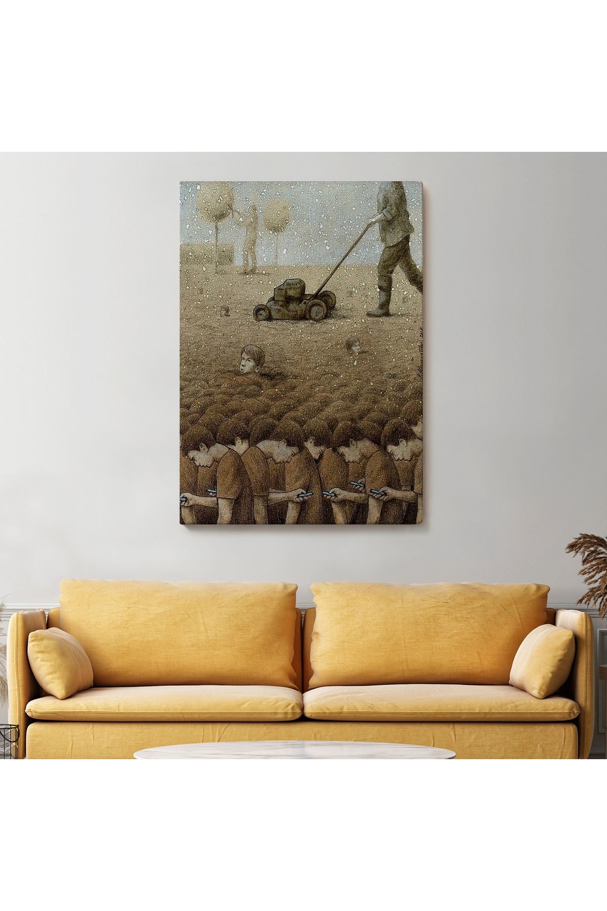 Gerçeküstü Fikir Sanatı Kanvas Tablo, Başını Kaldırırsan Ölürsün-5211