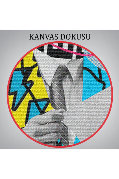 Çizgi Roman Kahramanı Kahvesini Yudumluyor Pop Art Kanvas Tablo-5800