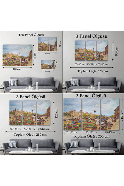 Pariste Ortaçağ Çiçek Pazarı Tablosu-6624