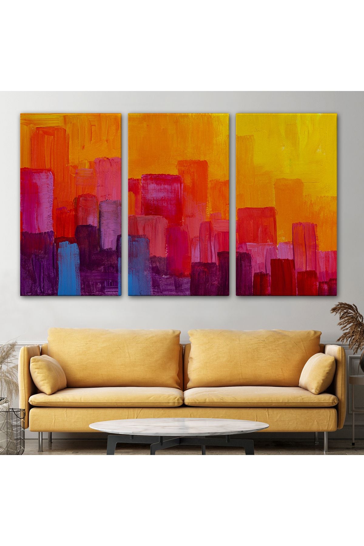 Renkli Şehir Silüeti Duvar Tablosu-1223