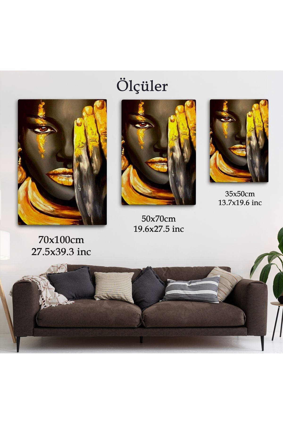 Siyah Kadın Baskılı Afrikalı Kadın Kanvas Duvar Tablosu-5264