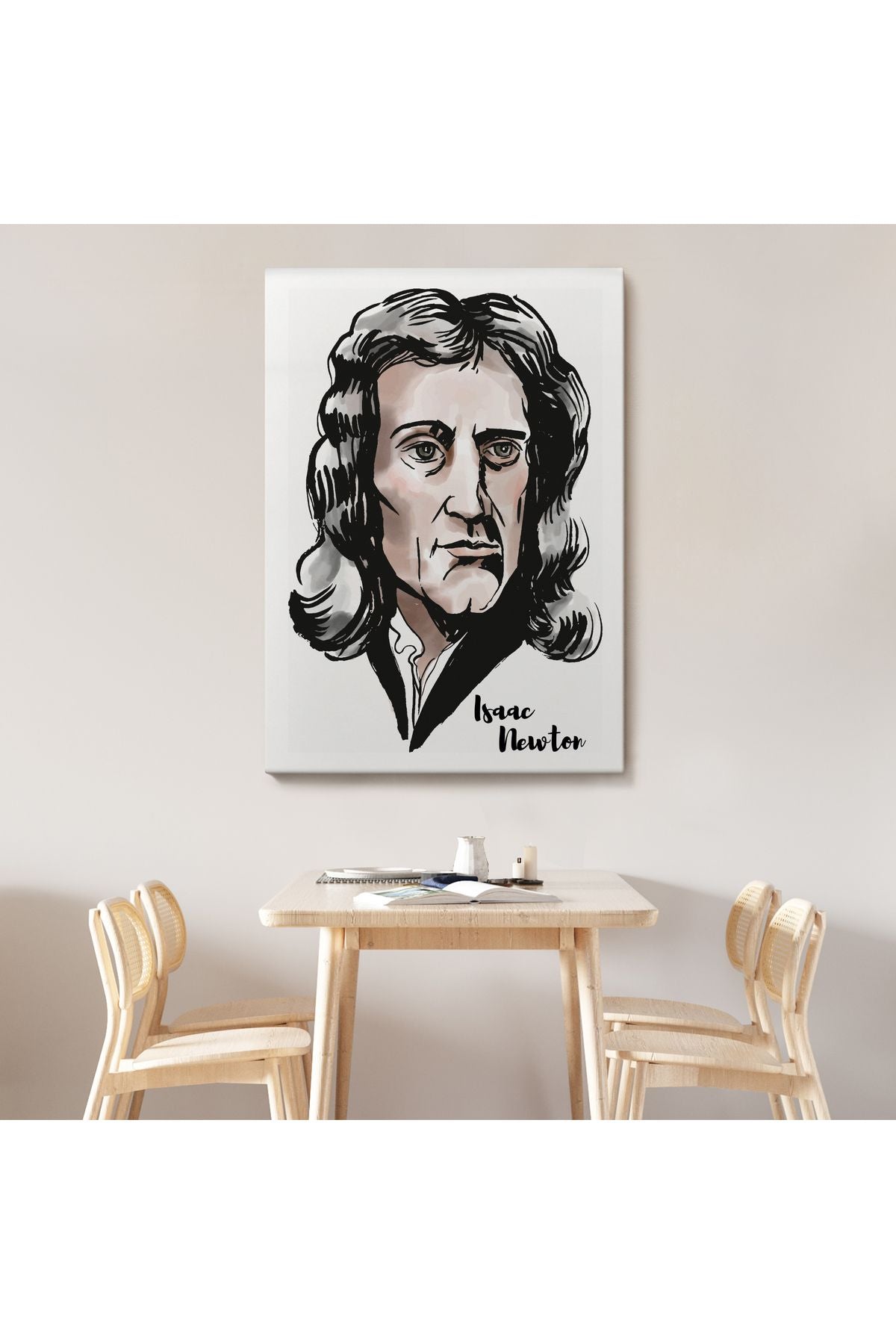 Isaac Newton Dekoratif Kanvas Tablo-5914