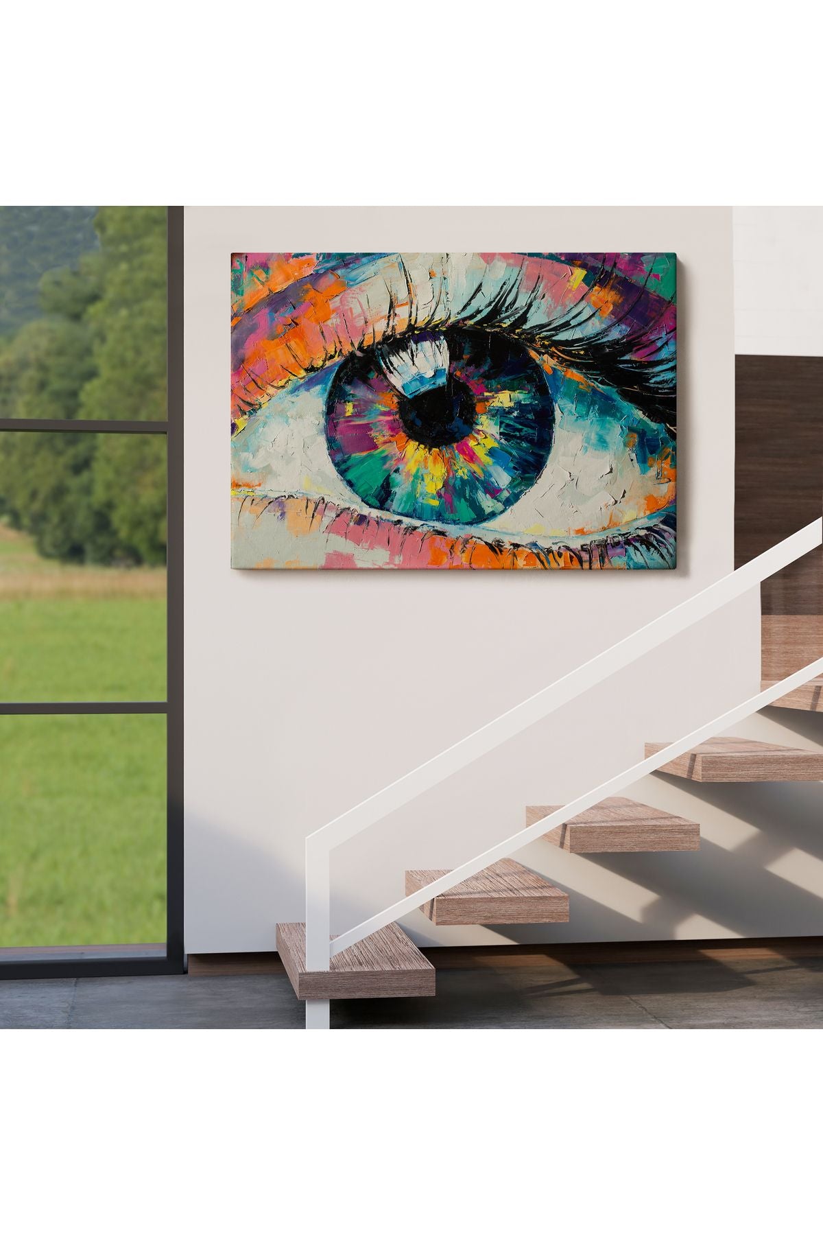 Gözün Kavramsal Soyut Resmi Yağlıboya Görünüm Kanvas Tablo-3655