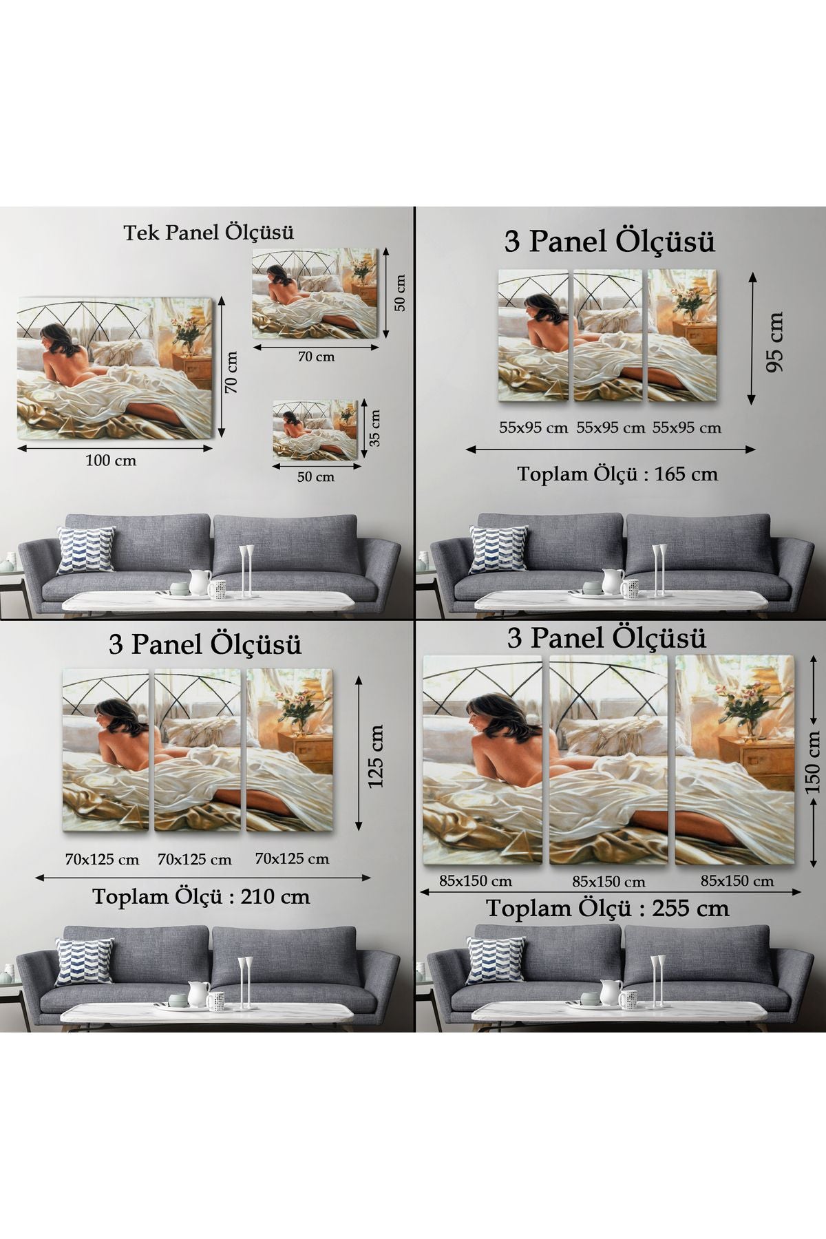 Yataktaki Güzel Kadın Dekoratif Duvar Tablosu-6607