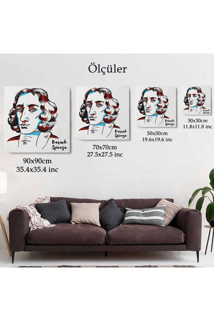 Özel Tasarım Baruch Spinoza Dekoratif Kanvas Tablo-5818