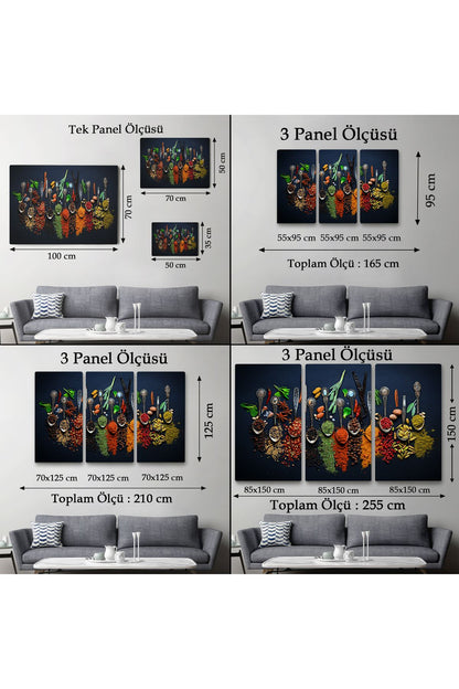 YB Mutfak Masasındaki Baharatlar Dekoratif Kanvas Tablo-3715