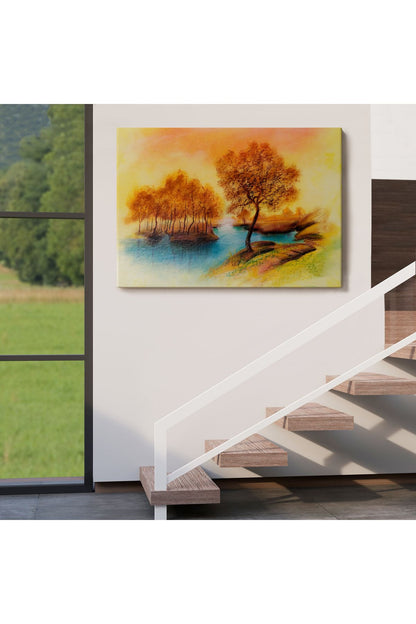 Yaz Mevsimi Manzaralı Kanvas Duvar Tablosu-1181