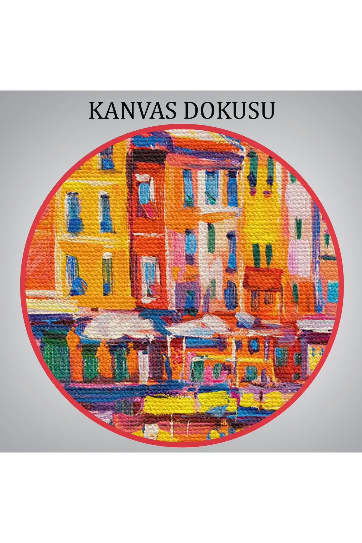 Deniz de Tekneler Yağlıboya Görünüm Dekoratif Kanvas Duvar Tablosu-3457