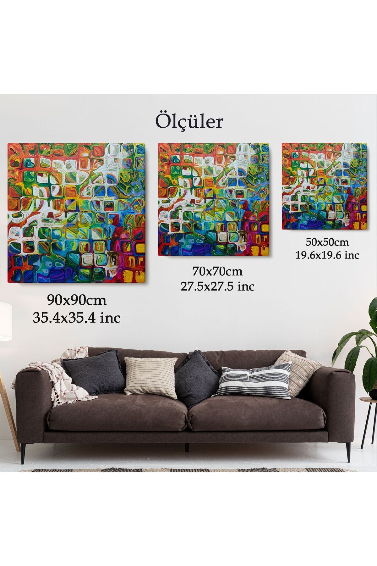 Renkli Buz Cam Kanvas Tablo-5897