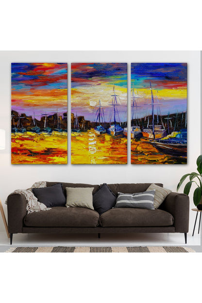 DB HG Balıkçı Köyü Kanvas Duvar Tablosu-1188