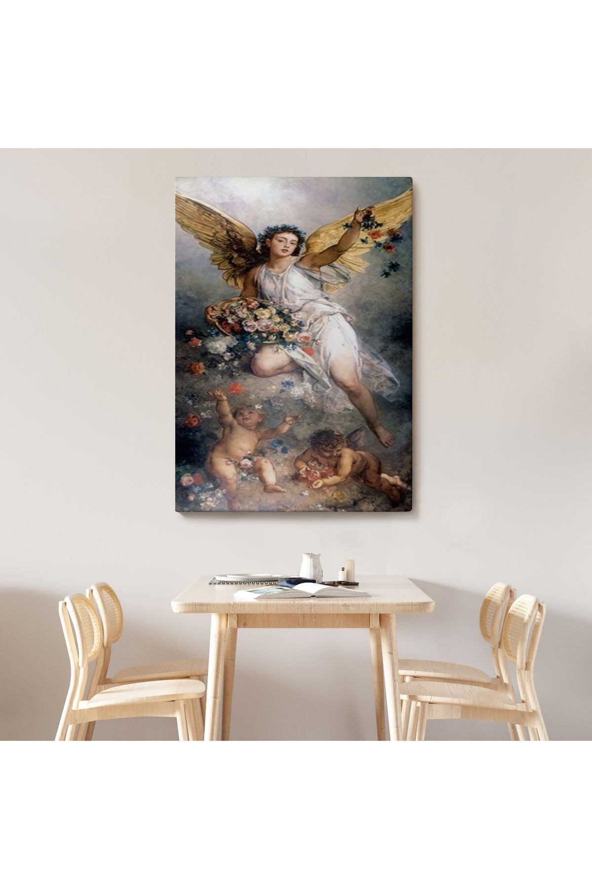 Küçük Melekler ve Annesi Duvar Tablosu-6395