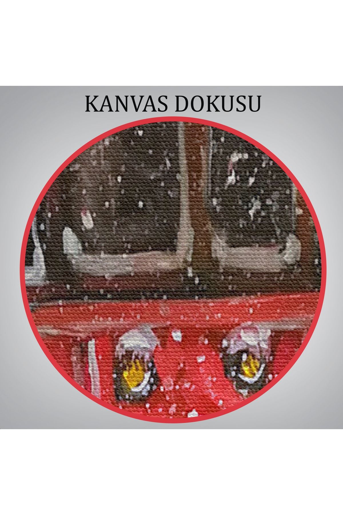 Karlar Arasındaki Kırmızı Tramvay Duvar Tablosu-6003