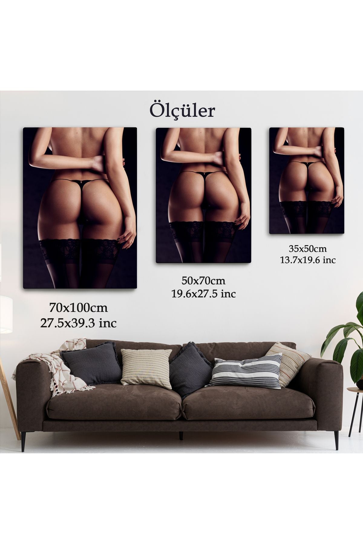 Erotik Şehvetli Çıplak Kadın Kanvas Tablo-5296