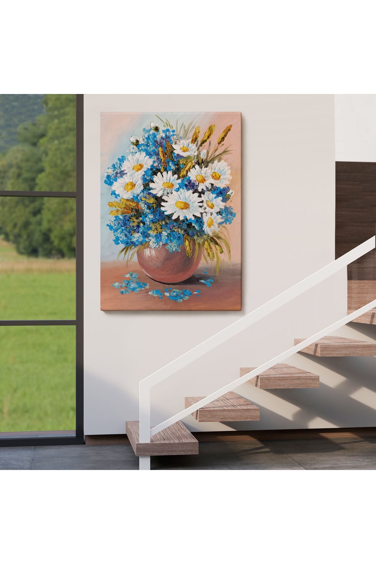 Vazodaki Mavi Betaz Çiçekler Tablo-5975