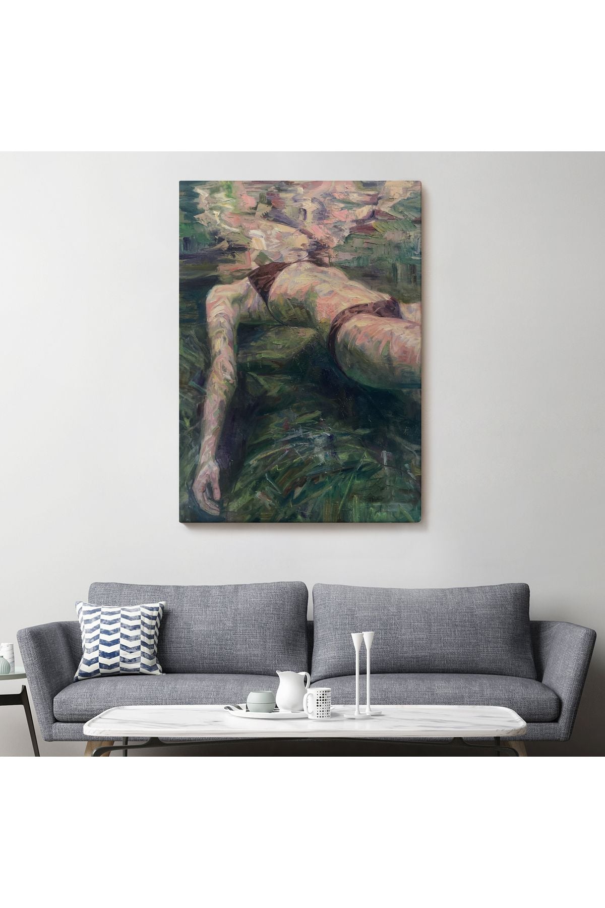 Deniz Altındaki Kadın Dekoratif Duvar Tablosu-6402