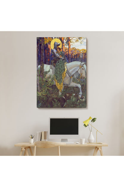 Beyaz At Üzerindeki Prenses ve Prens Tablosu-6268